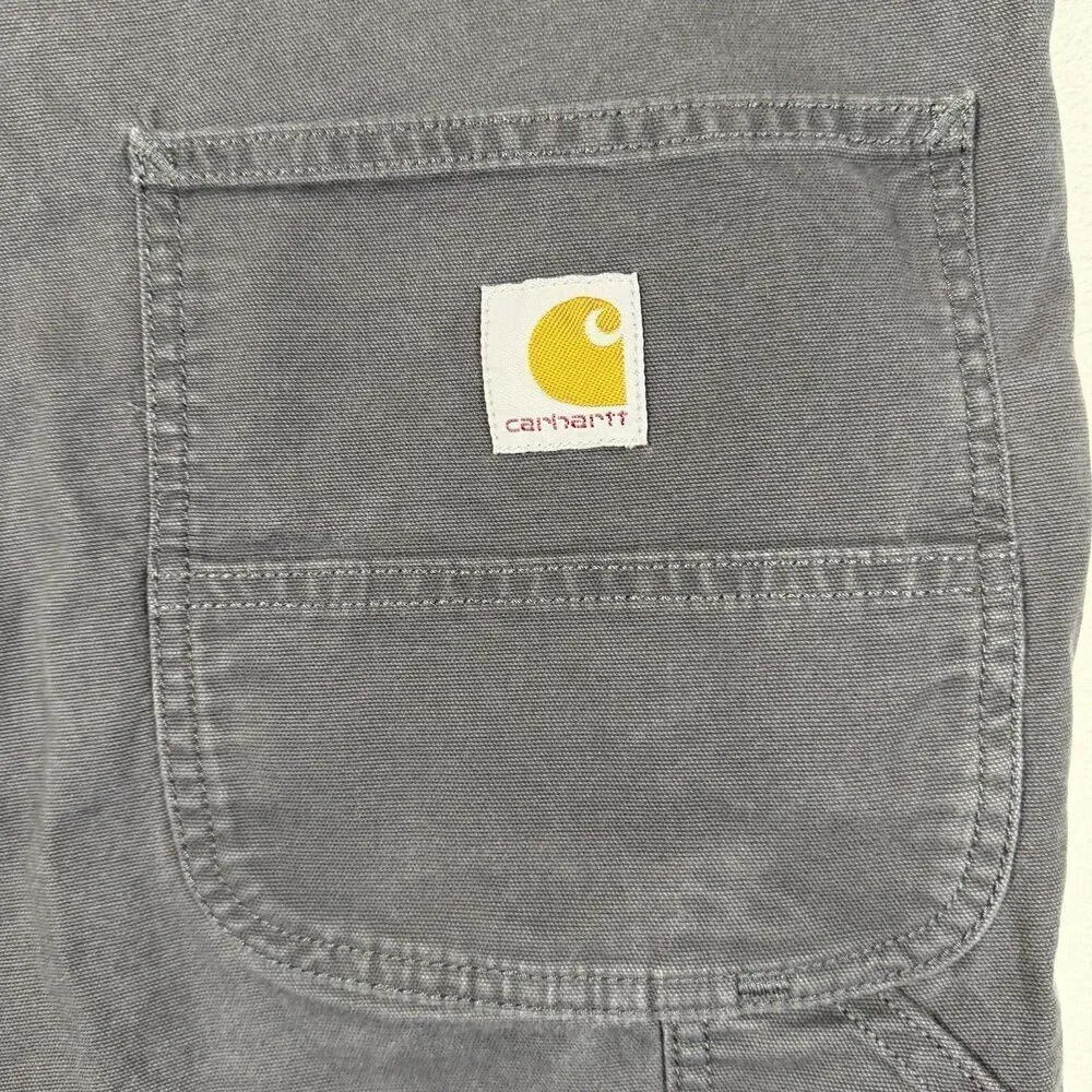 Carhartt Rugged Flex Shorts Mens 38 Gray Relaxed Fit Utility Work Canvas 11”